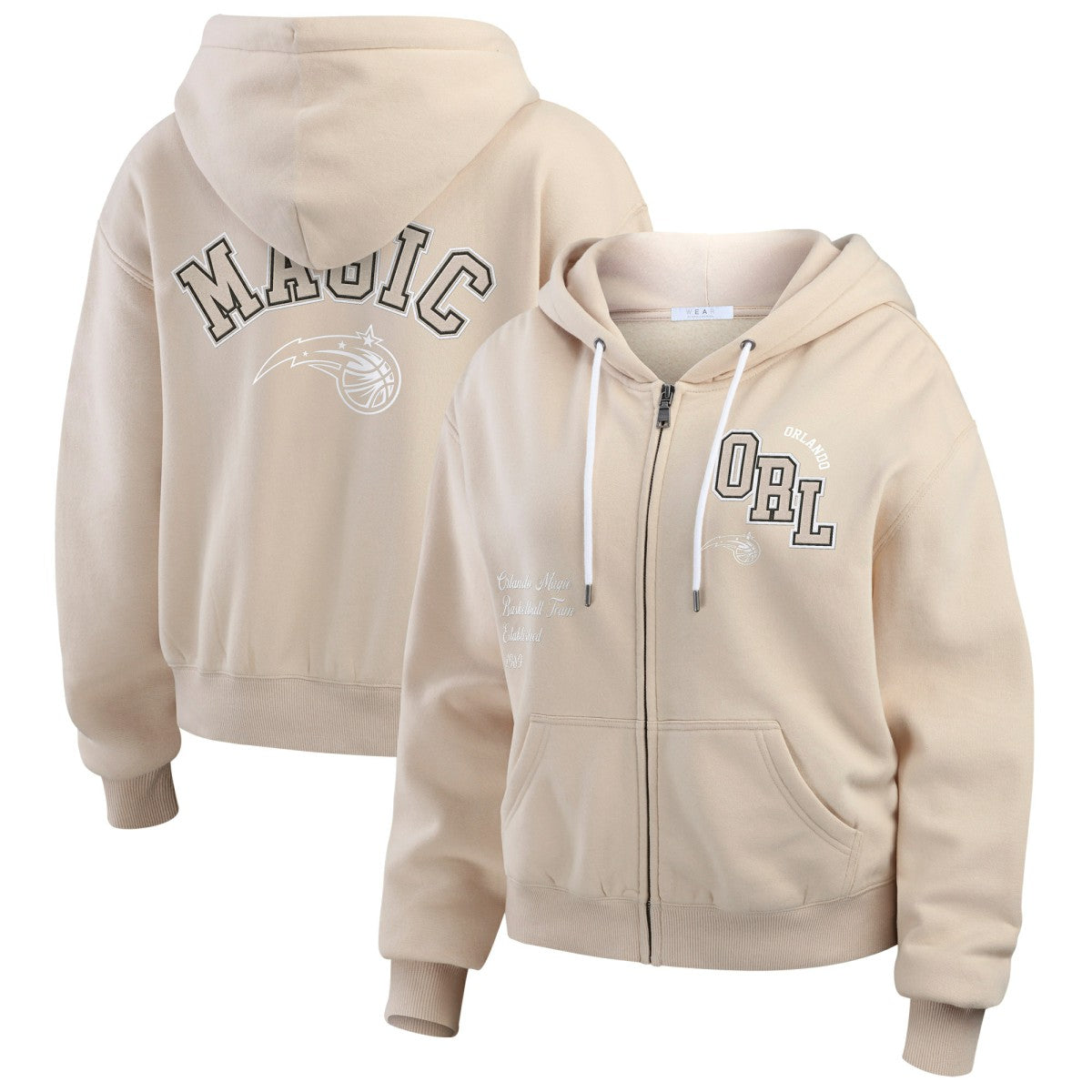 NBA Orlando Magic WEAR by Erin Andrews Women's Tonal Felt Patch Full-Zip Hoodie