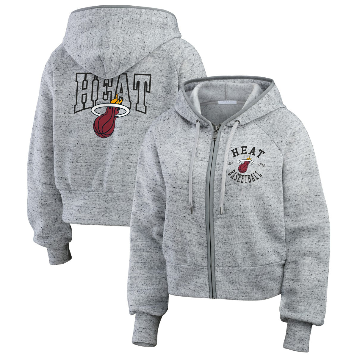 NBA Miami Heat WEAR by Erin Andrews Women's Speckled Radiator Full-Zip Hoodie