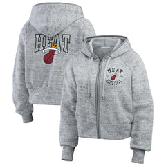 NBA Miami Heat WEAR by Erin Andrews Women's Speckled Radiator Full-Zip Hoodie