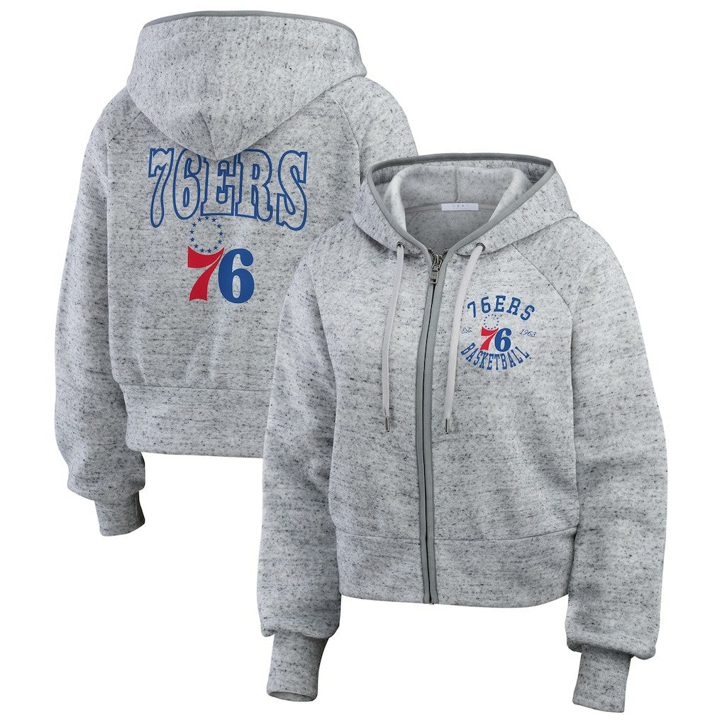 NBA Philadelphia 76ers WEAR by Erin Andrews Women's Speckled Radiator Full-Zip Hoodie