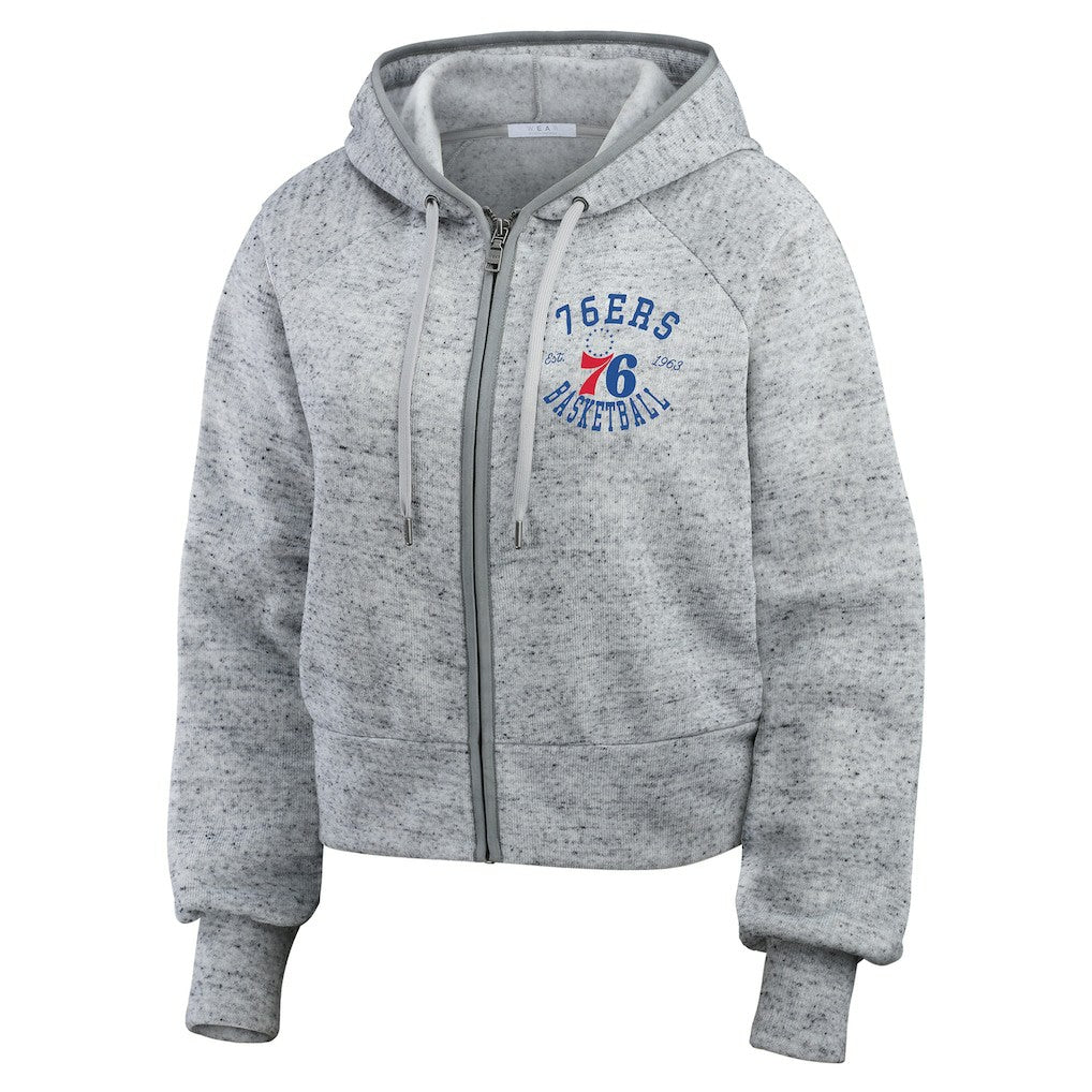 NBA Philadelphia 76ers WEAR by Erin Andrews Women's Speckled Radiator Full-Zip Hoodie