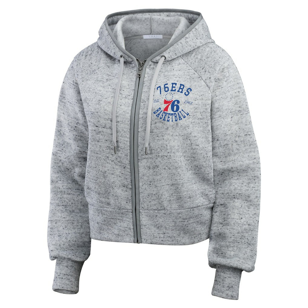 NBA Philadelphia 76ers WEAR by Erin Andrews Women's Speckled Radiator Full-Zip Hoodie