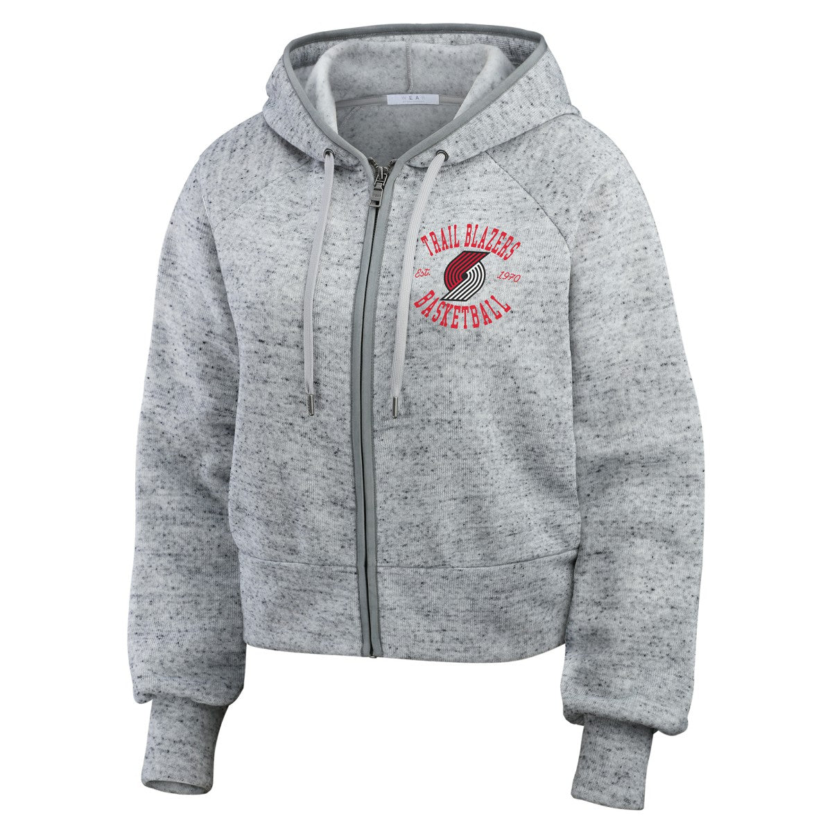 NBA Portland Trail Blazers WEAR by Erin Andrews Women's Speckled Radiator Full-Zip Hoodie
