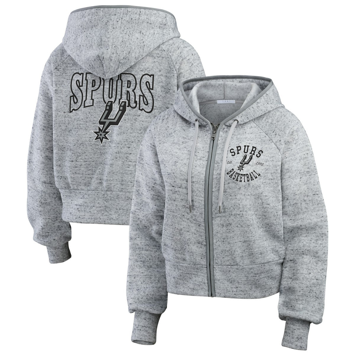 NBA San Antonio Spurs WEAR by Erin Andrews Women's Speckled Radiator Full-Zip Hoodie