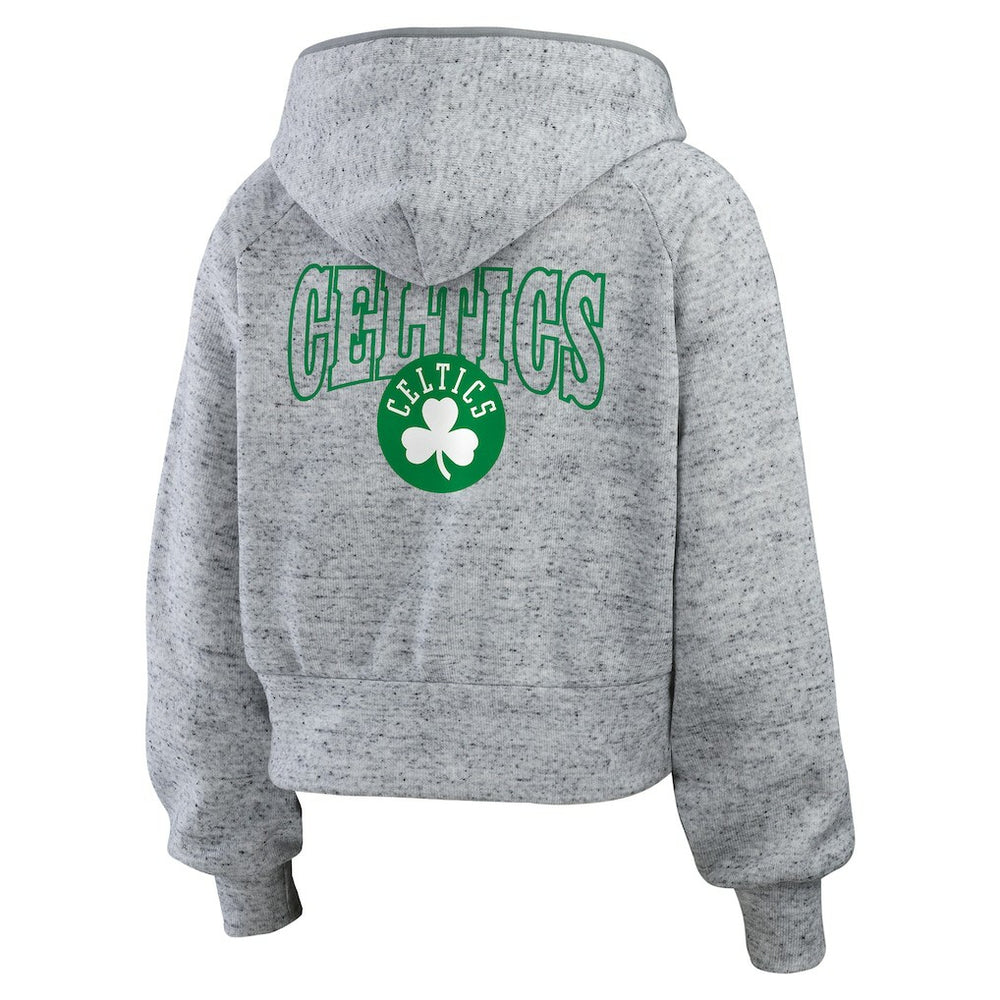 NBA Boston Celtics WEAR by Erin Andrews Women's Speckled Radiator Full-Zip Hoodie