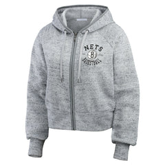 NBA Brooklyn Nets WEAR by Erin Andrews Women's Speckled Radiator Full-Zip Hoodie