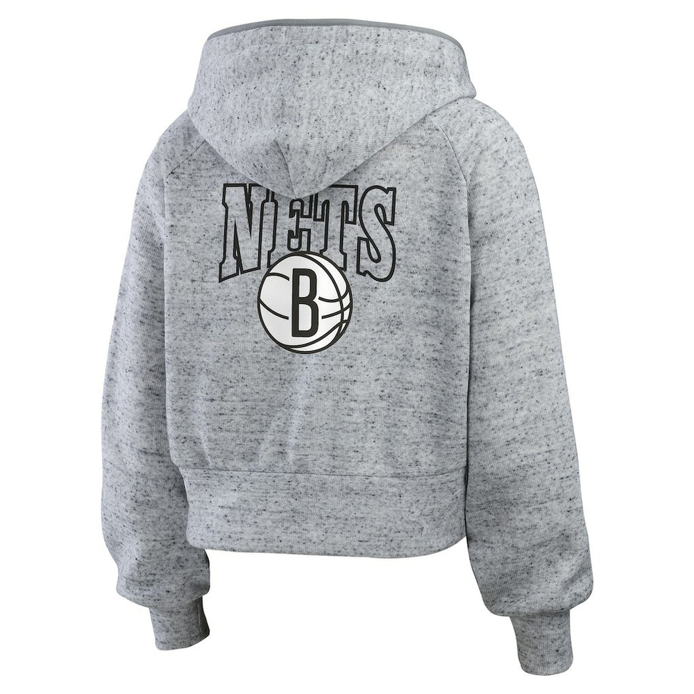 NBA Brooklyn Nets WEAR by Erin Andrews Women's Speckled Radiator Full-Zip Hoodie
