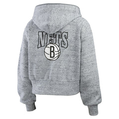 NBA Brooklyn Nets WEAR by Erin Andrews Women's Speckled Radiator Full-Zip Hoodie
