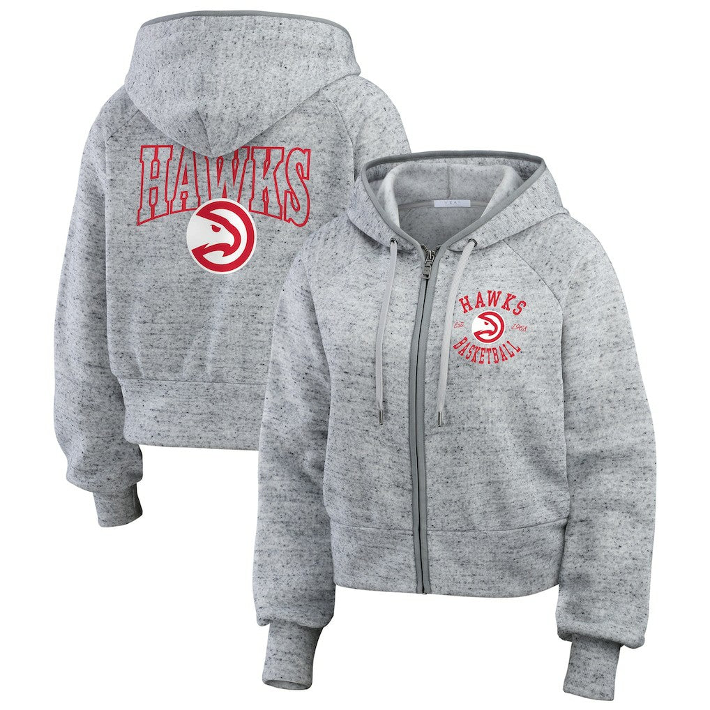 NBA Atlanta Hawks WEAR by Erin Andrews Women's Speckled Radiator Full-Zip Hoodie
