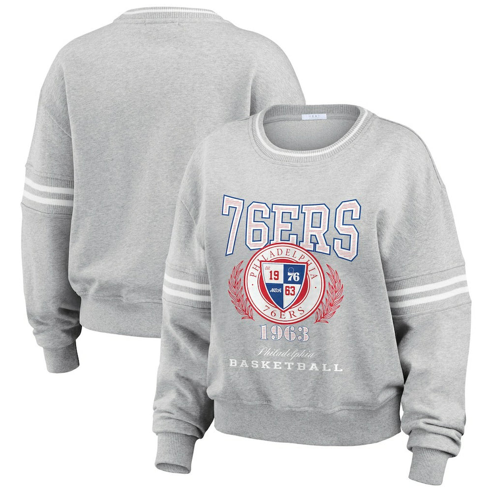 NBA Philadelphia 76ers WEAR by Erin Andrews Women's French Terry Pullover Sweatshirt