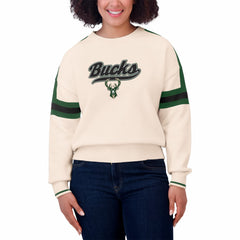 NBA Milwaukee Bucks WEAR by Erin Andrews Women's Stripe Pullover Sweater
