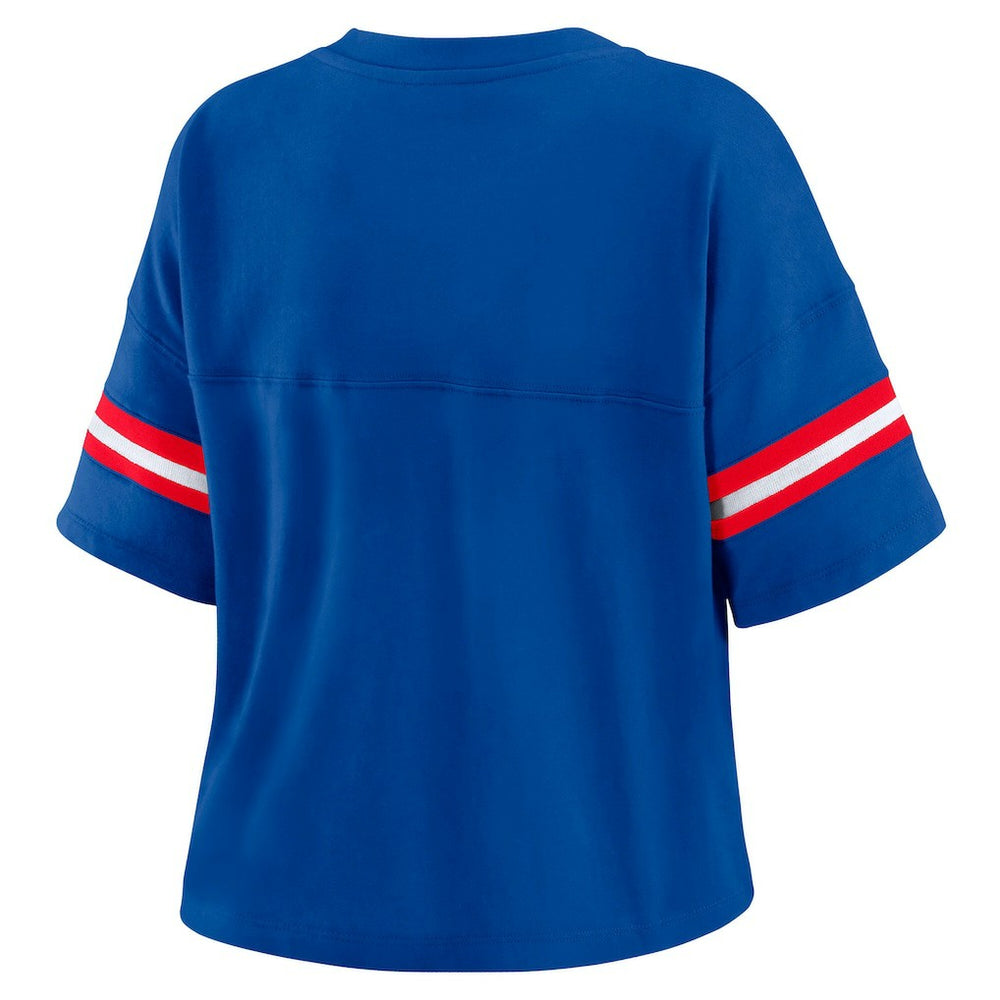 NBA Philadelphia 76ers WEAR by Erin Andrews Women's Color Block Boxy V-Neck T-Shirt