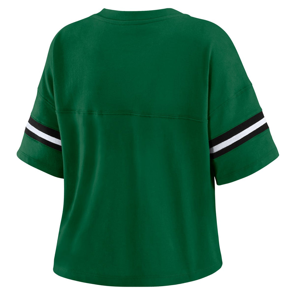 NBA Milwaukee Bucks WEAR by Erin Andrews Women's Color Block Boxy V-Neck T-Shirt