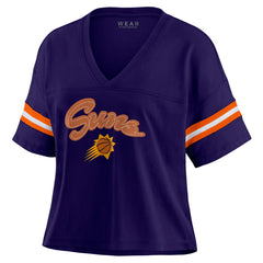 NBA Phoenix Suns WEAR by Erin Andrews Women's Plus Size Color Block Boxy V-Neck T-Shirt