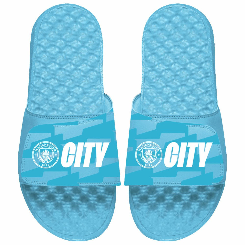 Manchester City ISlide Unisex Pattern Slide Sandals -  Sky Blue