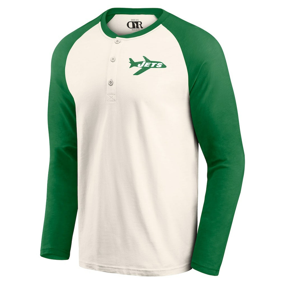 Darius Rucker Collection Raglan Henley Long Sleeve T-Shirt - New York Jets