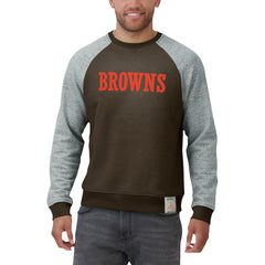 Darius Rucker Collection Colorblock Pullover Sweatshirt - Cleveland Browns