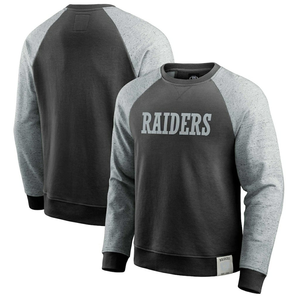 Darius Rucker Collection Colorblock Pullover Sweatshirt - Las Vegas Raiders