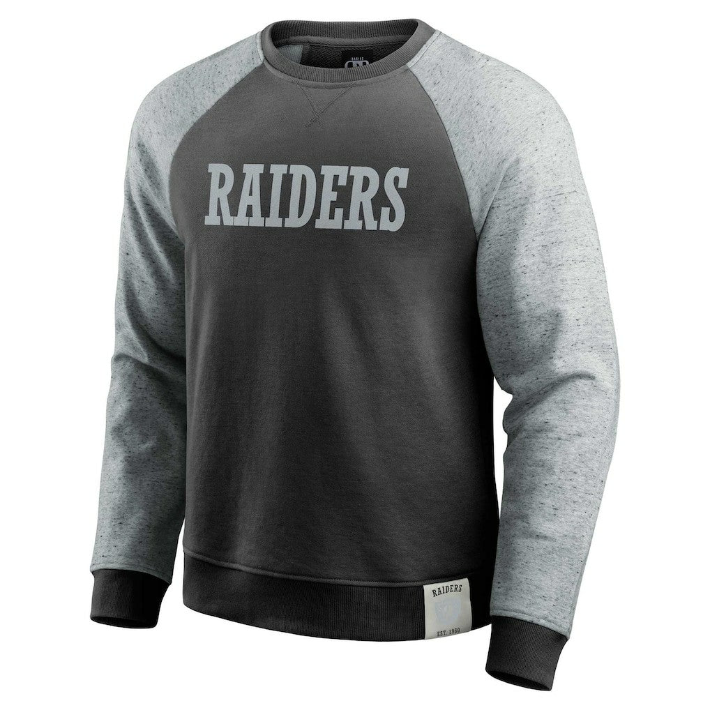 Darius Rucker Collection Colorblock Pullover Sweatshirt - Las Vegas Raiders