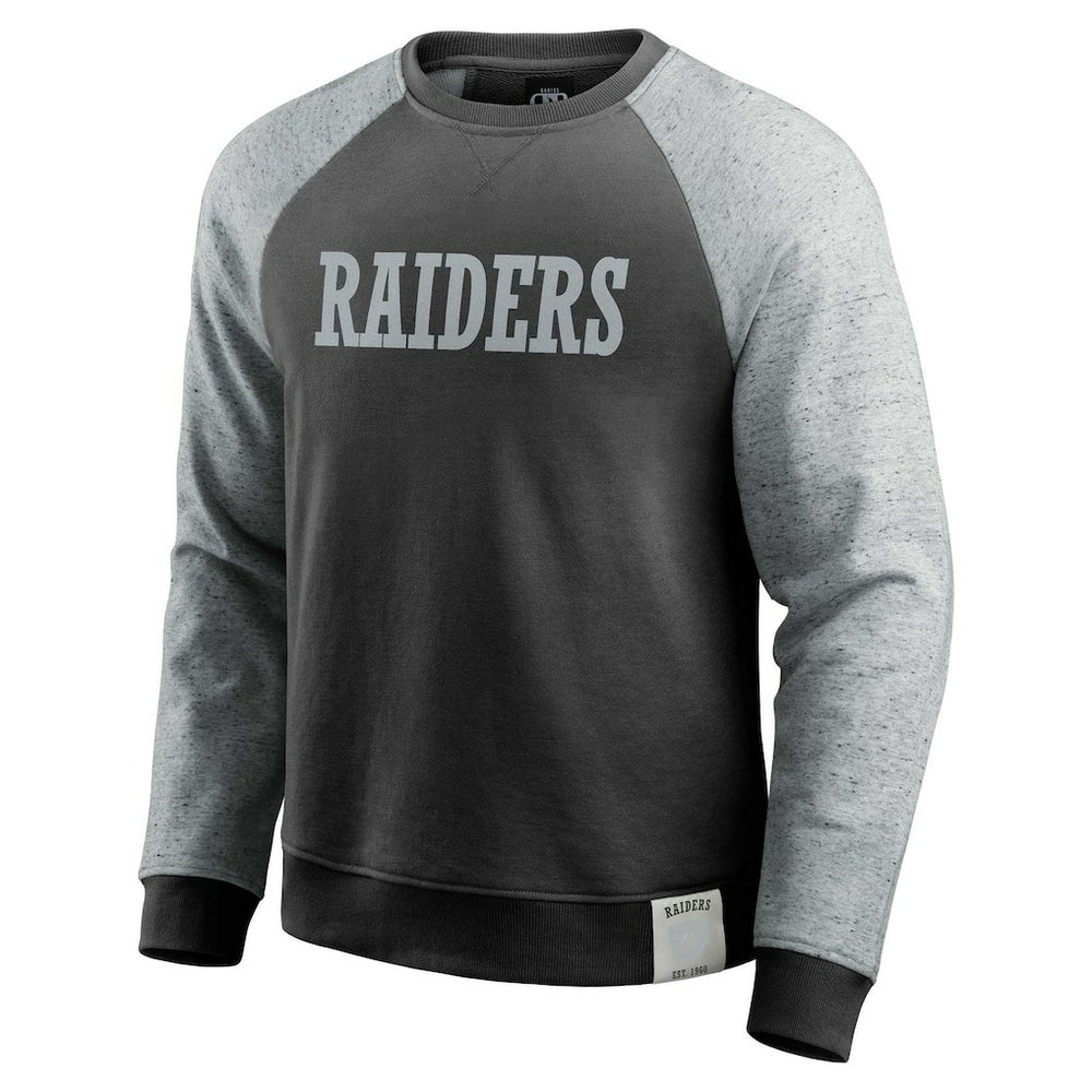 Darius Rucker Collection Colorblock Pullover Sweatshirt - Las Vegas Raiders