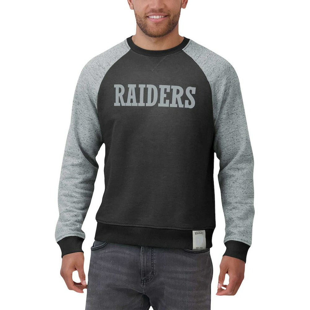 Darius Rucker Collection Colorblock Pullover Sweatshirt - Las Vegas Raiders