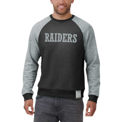 Darius Rucker Collection Colorblock Pullover Sweatshirt - Las Vegas Raiders