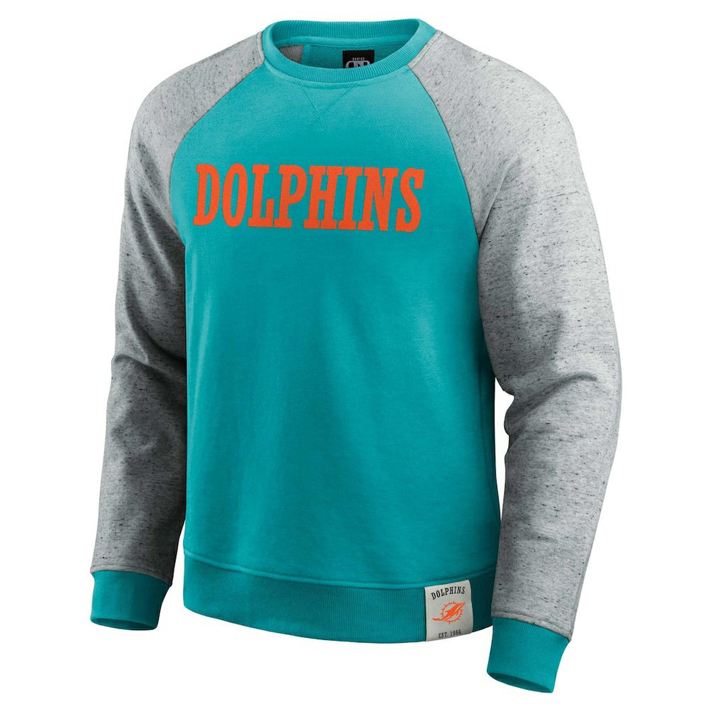 Darius Rucker Collection Colorblock Pullover Sweatshirt - Miami Dolphins