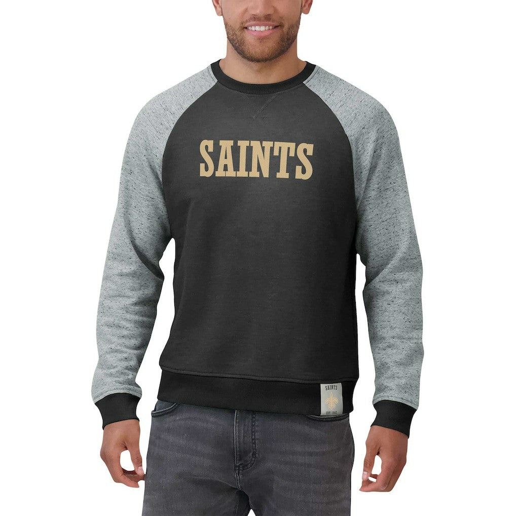 Darius Rucker Collection Colorblock Pullover Sweatshirt - New Orleans Saints