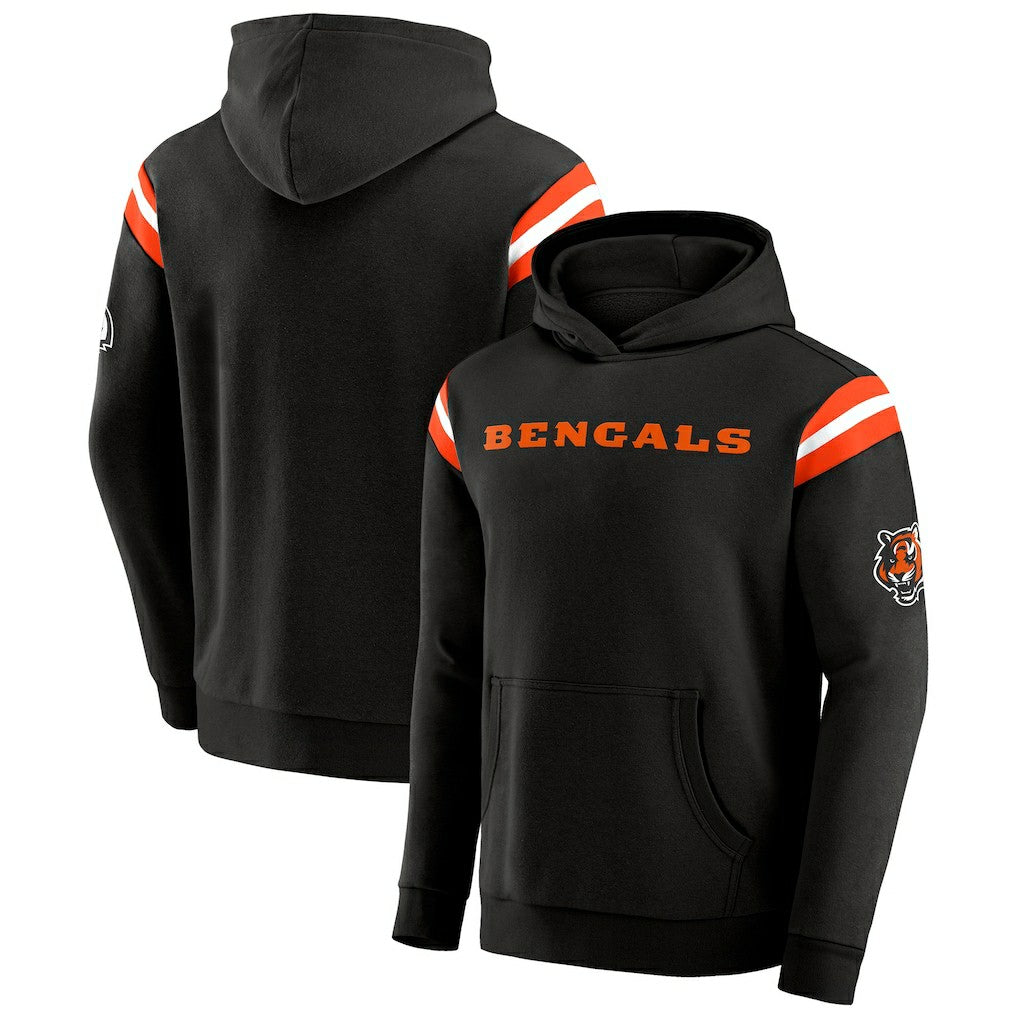 Darius Rucker Collection Football Washed Pullover Hoodie - Cincinnati Bengals