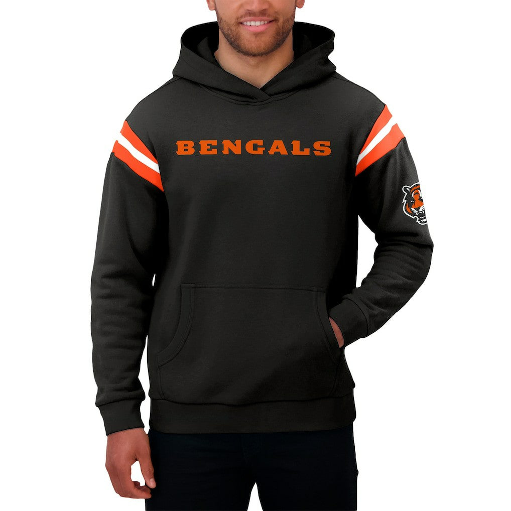 Darius Rucker Collection Football Washed Pullover Hoodie - Cincinnati Bengals