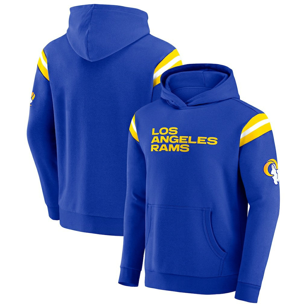 Darius Rucker Collection Football Washed Pullover Hoodie - Los Angeles Rams