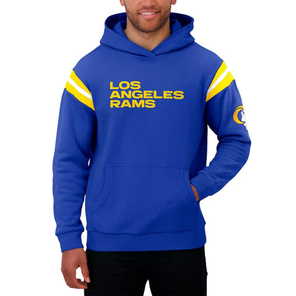 Darius Rucker Collection Football Washed Pullover Hoodie - Los Angeles Rams