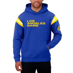 Darius Rucker Collection Football Washed Pullover Hoodie - Los Angeles Rams
