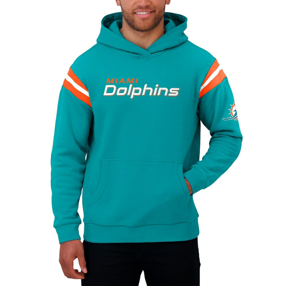 Darius Rucker Collection Football Washed Pullover Hoodie - Miami Dolphins