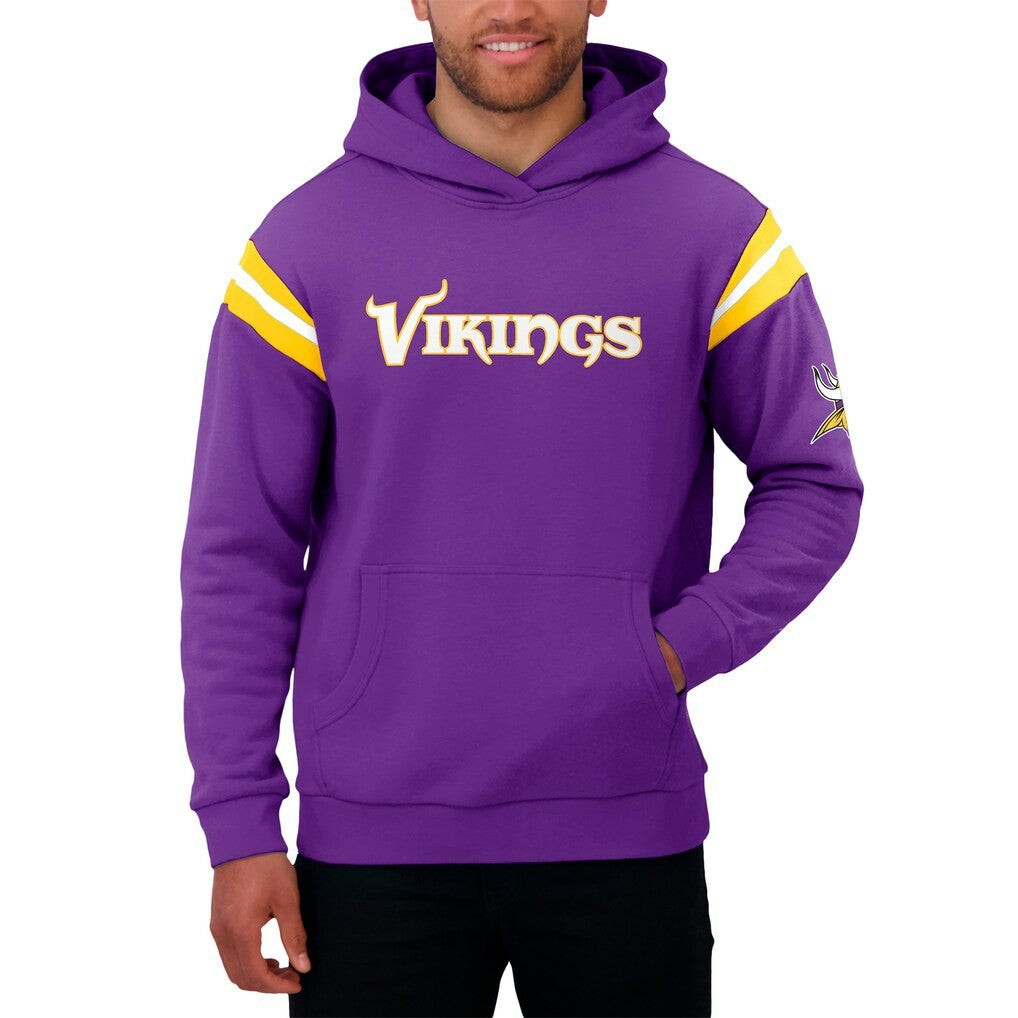 Darius Rucker Collection Football Washed Pullover Hoodie - Minnesota Vikings
