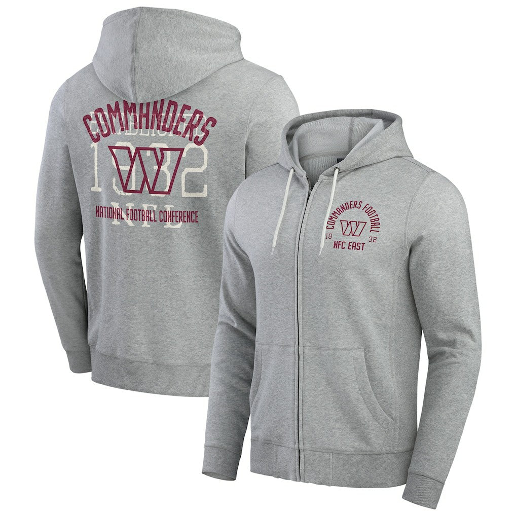 Darius Rucker Collection Vintage Stripe Full-Zip Hoodie - Washington Commanders