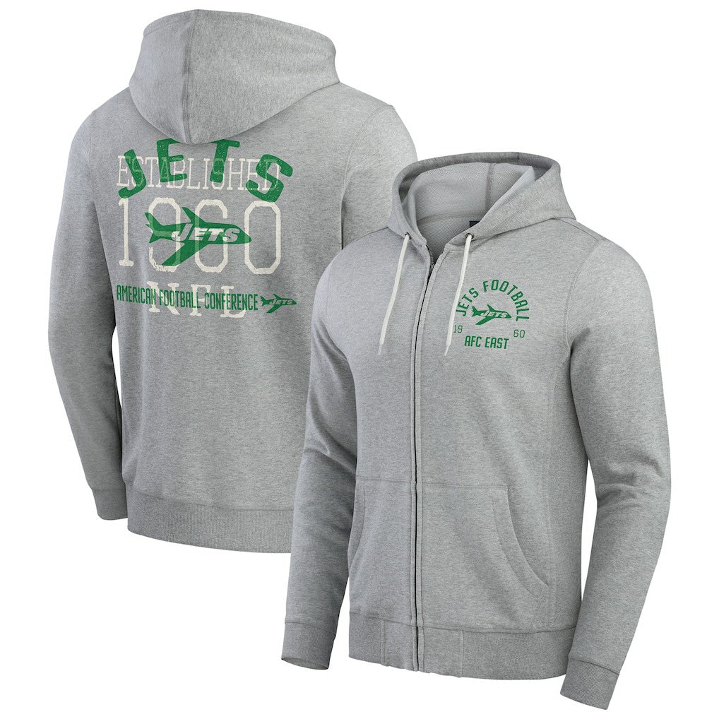 Darius Rucker Collection Vintage Stripe Full-Zip Hoodie - New York Jets