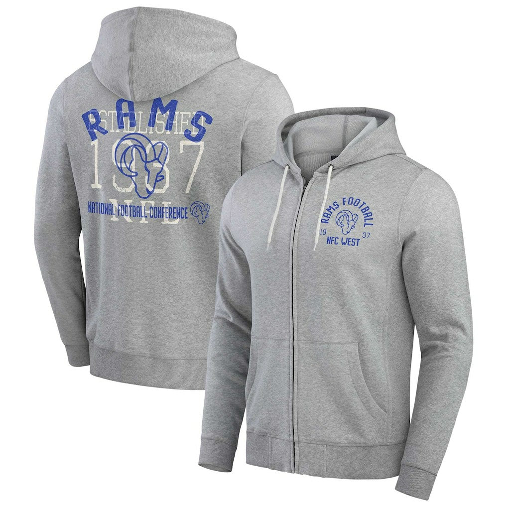 Darius Rucker Collection Vintage Stripe Full-Zip Hoodie - Los Angeles Rams