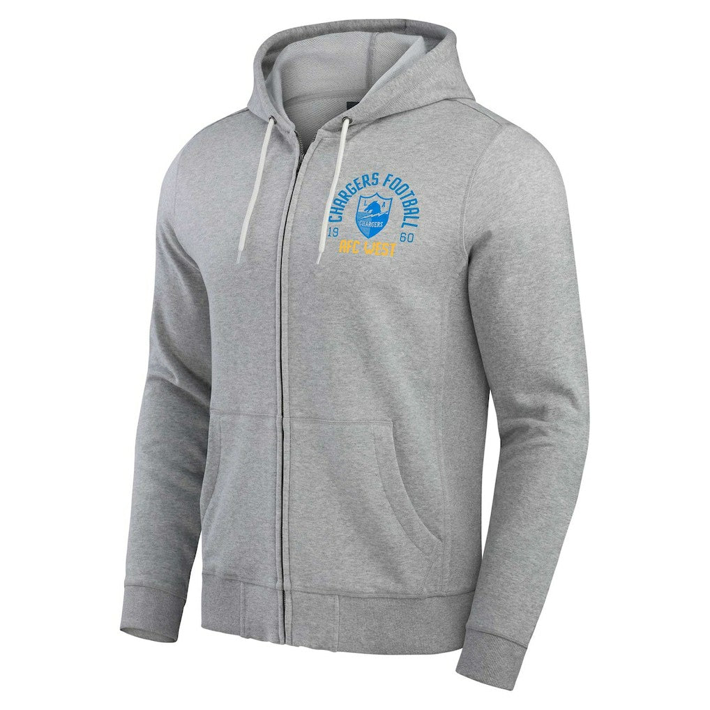 Darius Rucker Collection Vintage Stripe Full-Zip Hoodie - Los Angeles Chargers