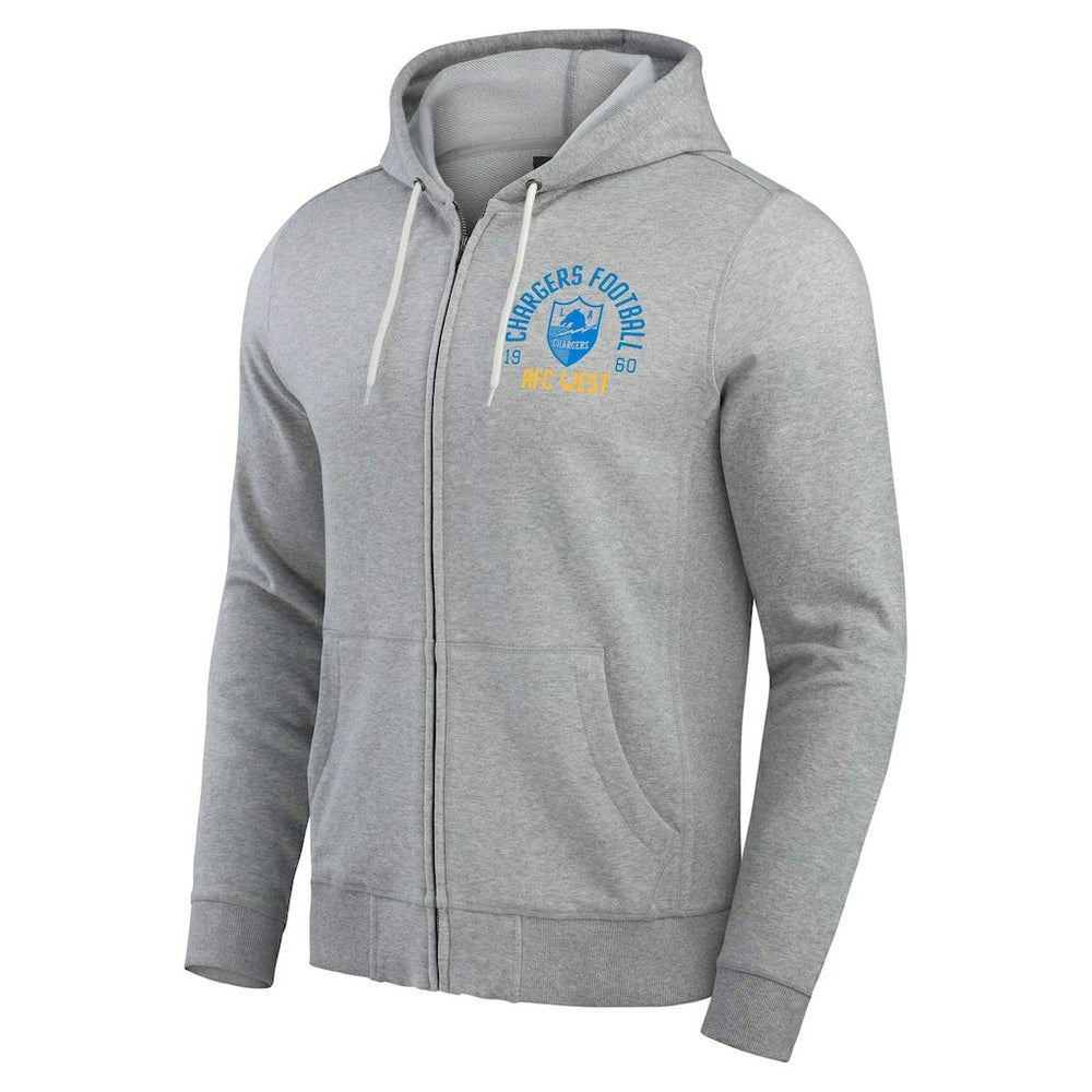 Darius Rucker Collection Vintage Stripe Full-Zip Hoodie - Los Angeles Chargers