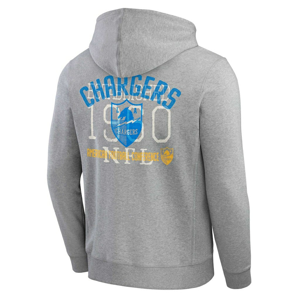 Darius Rucker Collection Vintage Stripe Full-Zip Hoodie - Los Angeles Chargers