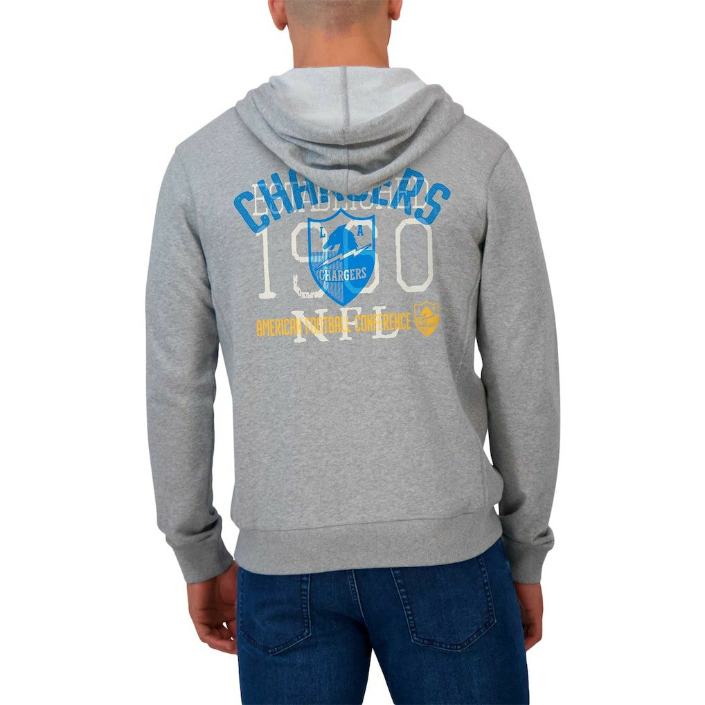 Darius Rucker Collection Vintage Stripe Full-Zip Hoodie - Los Angeles Chargers