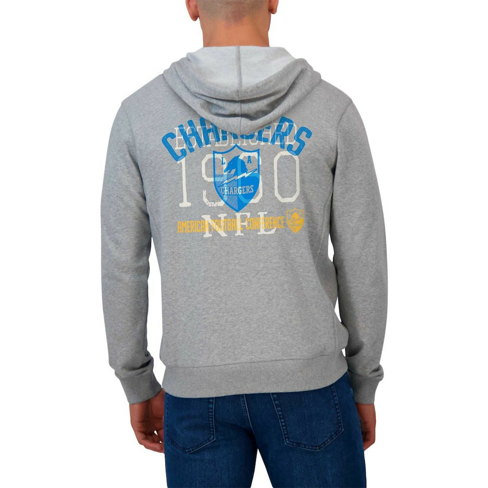 Darius Rucker Collection Vintage Stripe Full-Zip Hoodie - Los Angeles Chargers