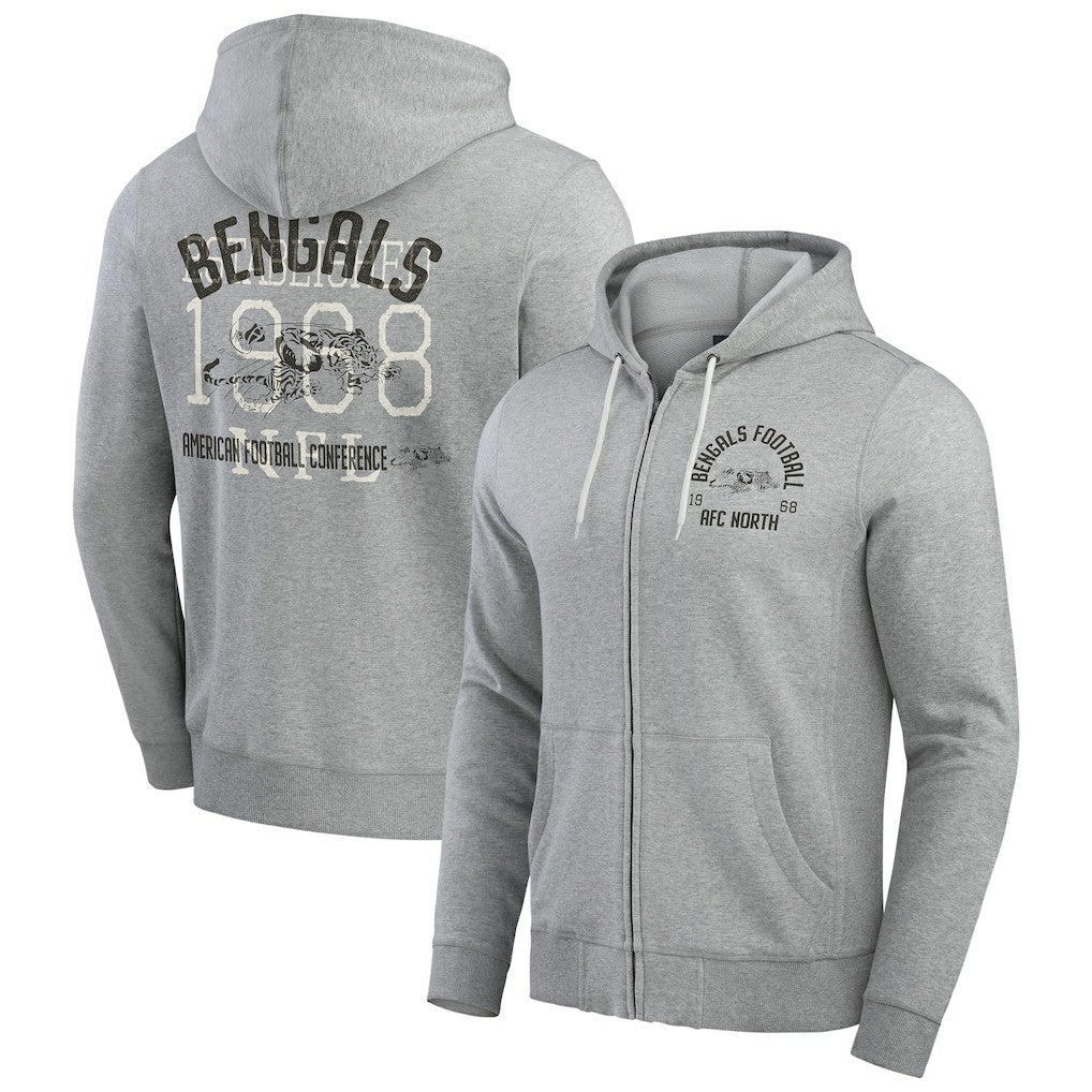 Darius Rucker Collection Vintage Stripe Full-Zip Hoodie - Cincinnati Bengals