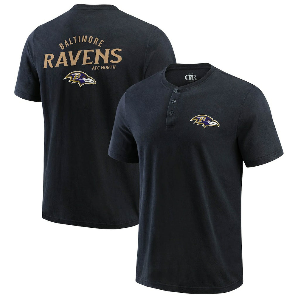 Darius Rucker Collection Washed Henley T-Shirt - Baltimore Ravens