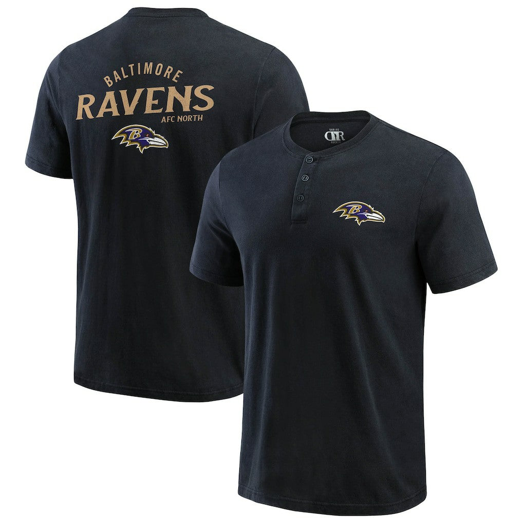 Darius Rucker Collection Washed Henley T-Shirt - Baltimore Ravens