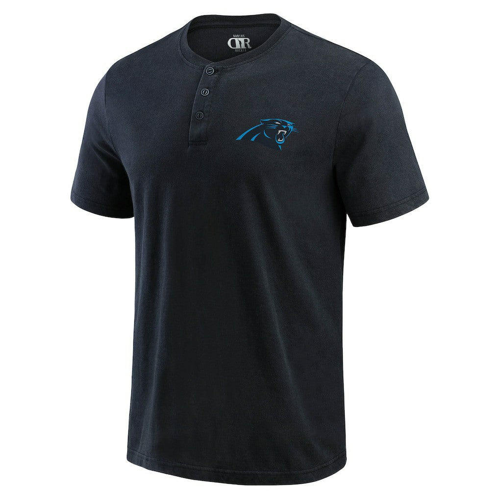 Darius Rucker Collection Washed Henley T-Shirt - Carolina Panthers