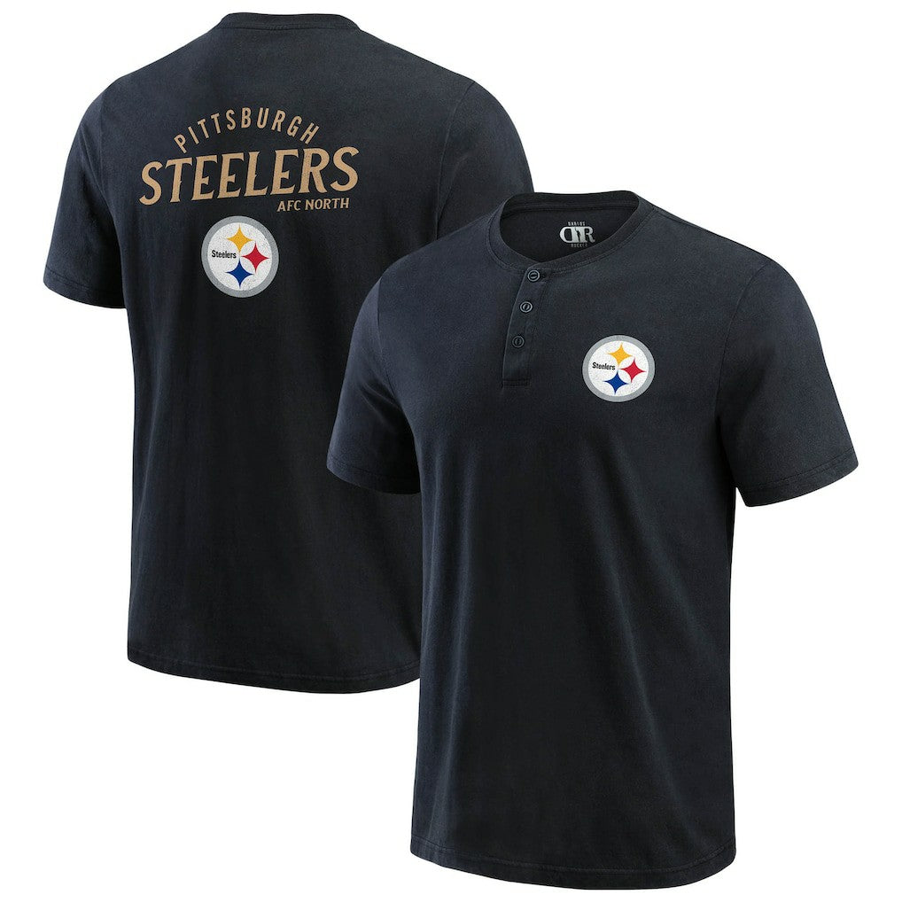 Darius Rucker Collection Washed Henley T-Shirt - Pittsburgh Steelers