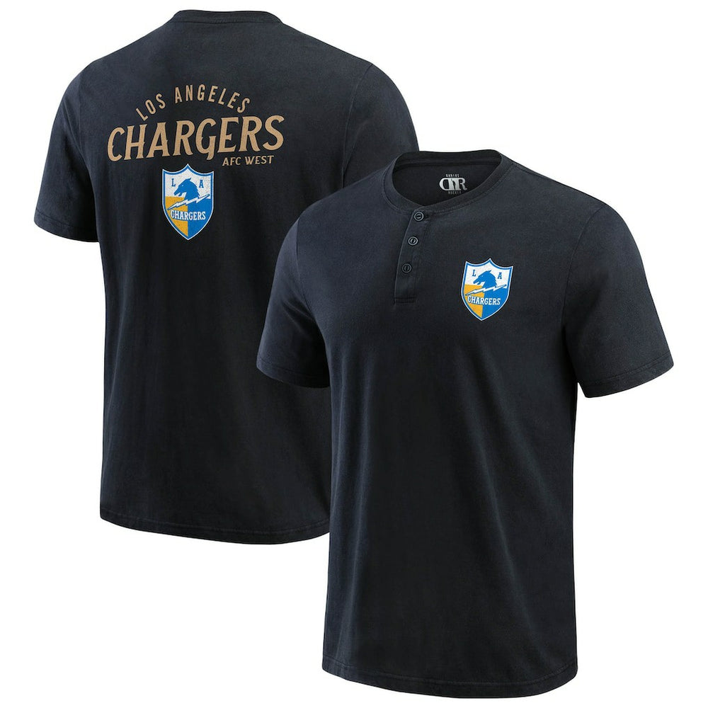 Darius Rucker Collection Washed Henley T-Shirt - Los Angeles Chargers