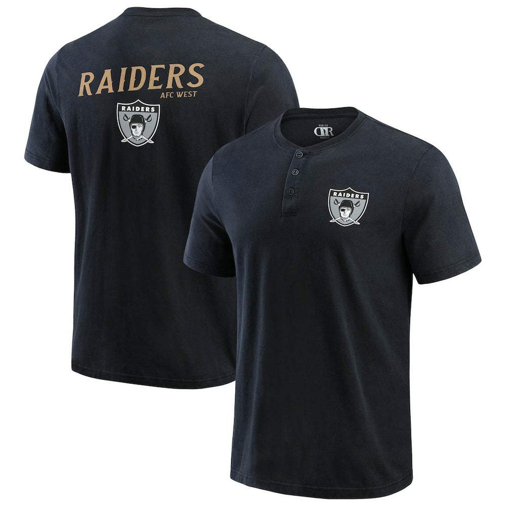 Darius Rucker Collection Washed Henley T-Shirt - Las Vegas Raiders